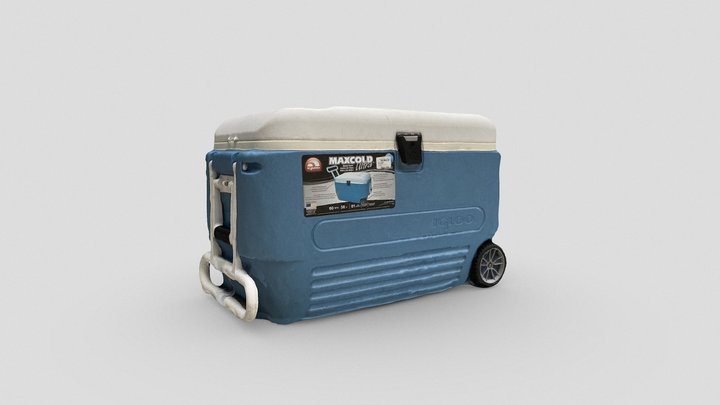 56L Portable Cooler with Wheels 3D Model