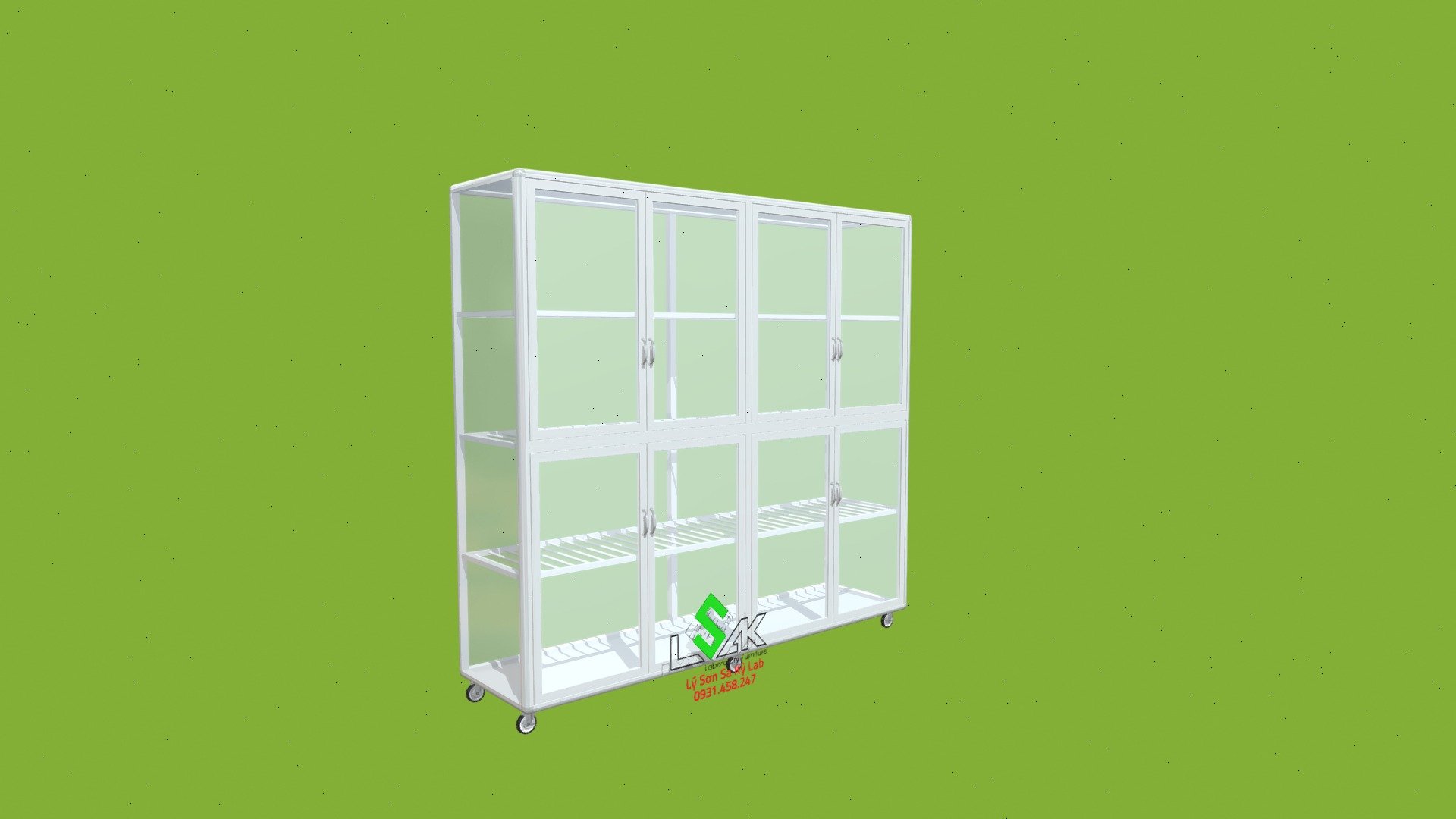 Tủ lưu mẫu thí nghiệm bằng nhôm kinh — Sketchfab embed 3D viewer