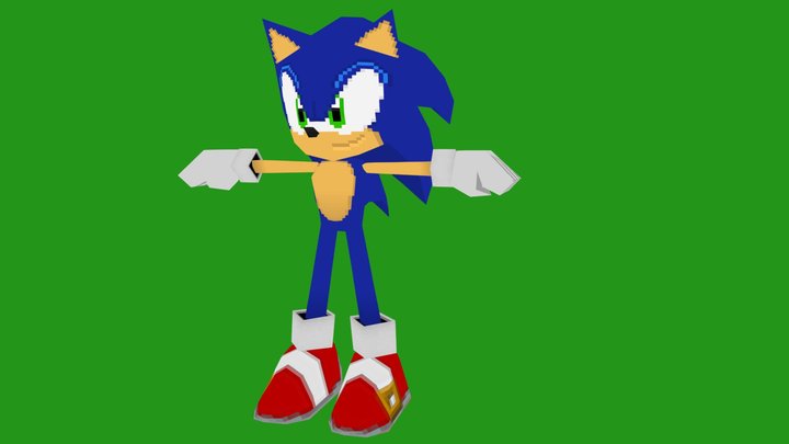 ( Low poly) sonic the hedgehog) sonic 3D Model