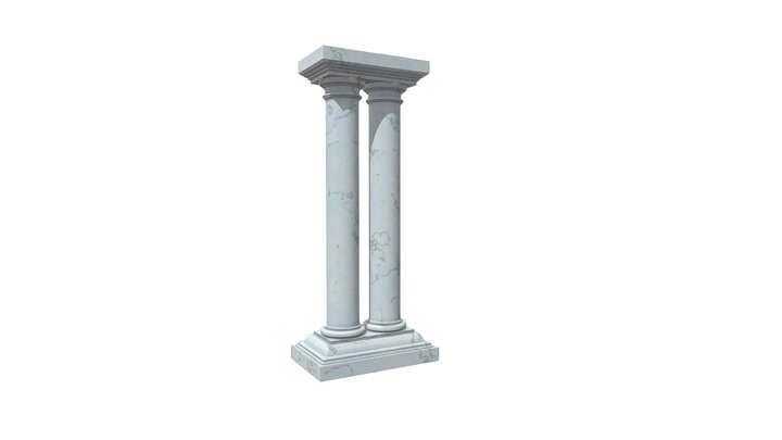 Colossal Double Column Marble 3D Model