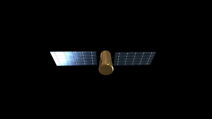 Low Poly Satellite 3D Model