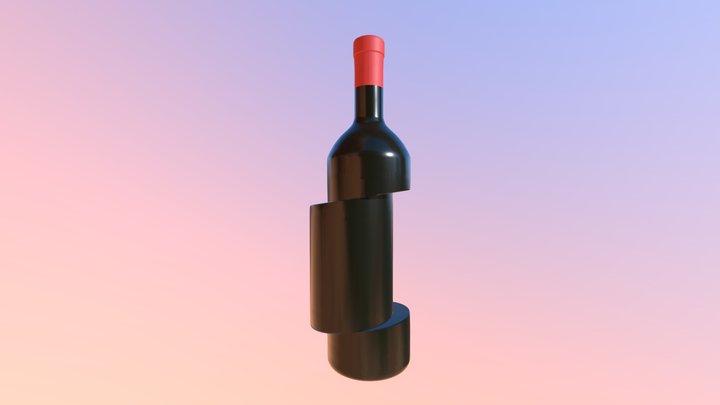 Wine Bottle Deconstructed 3D Model