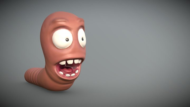 Worm Surprised 3D Model