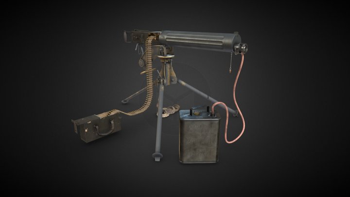 Vickers Machine Gun 3D Model