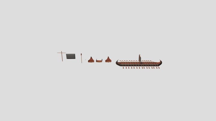 viking ship modular 3D Model