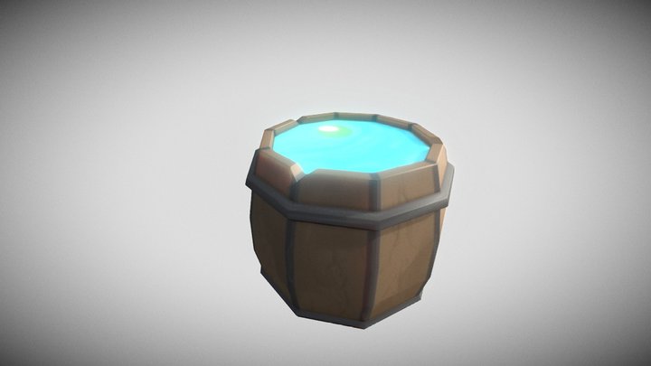 Barrel with Lilly pad 3D Model