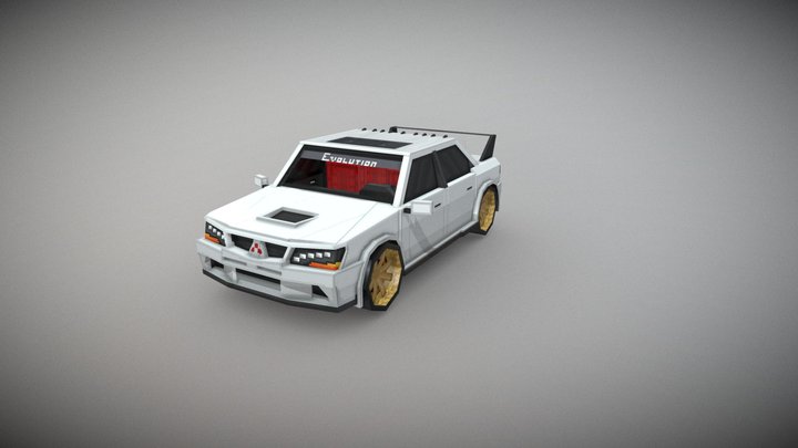 Mitsubishi Lancer Evolution IX Minecraft Model 3D Model