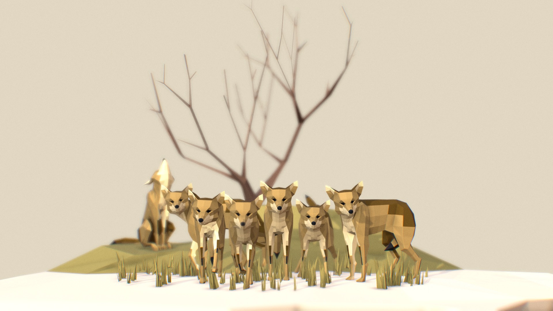 3D model Coyotes - This is a 3D model of the Coyotes. The 3D model is about a group of dogs in clothing.