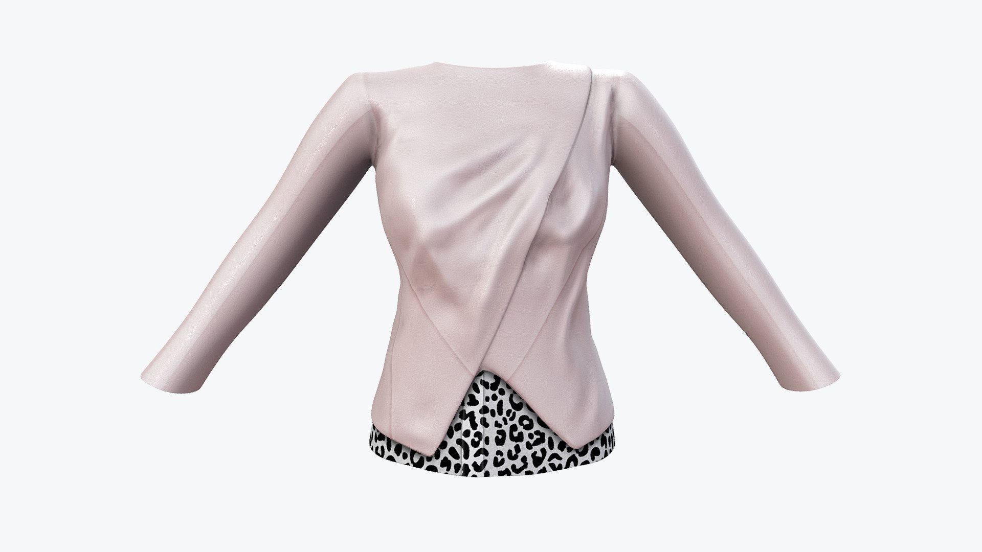 Female Pink Leather Wrap Jacket With Shirt Under - Buy Royalty Free 3D ...