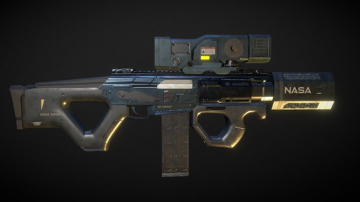 Sci-Fi gun WIP 3D Model