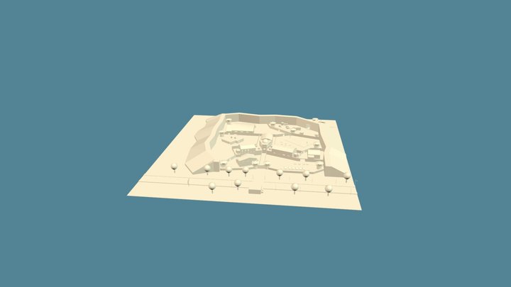 Exterior Blockout - Prison in Abandoned Quarry 3D Model