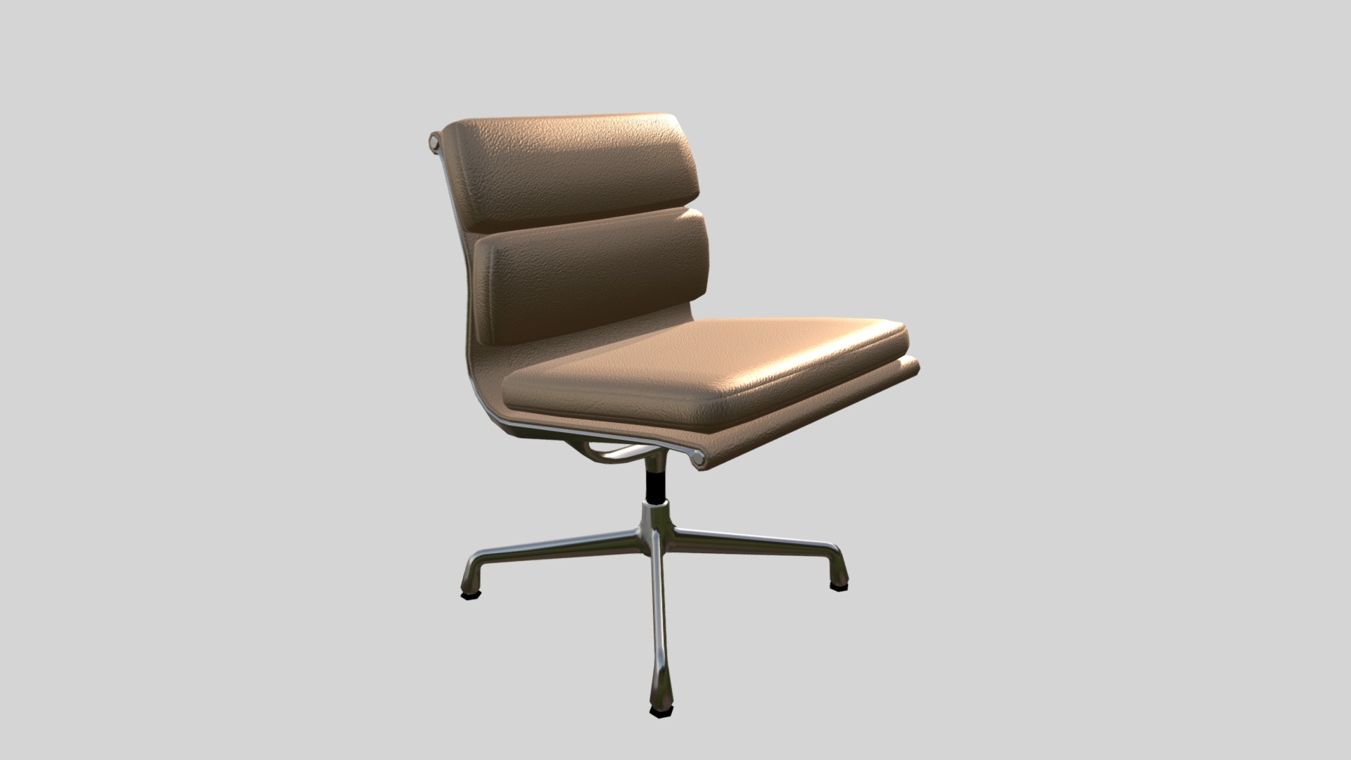 3D model Chair Vitra Soft Pad Chairs - This is a 3D model of the Chair Vitra Soft Pad Chairs. The 3D model is about a brown chair with a cushion.
