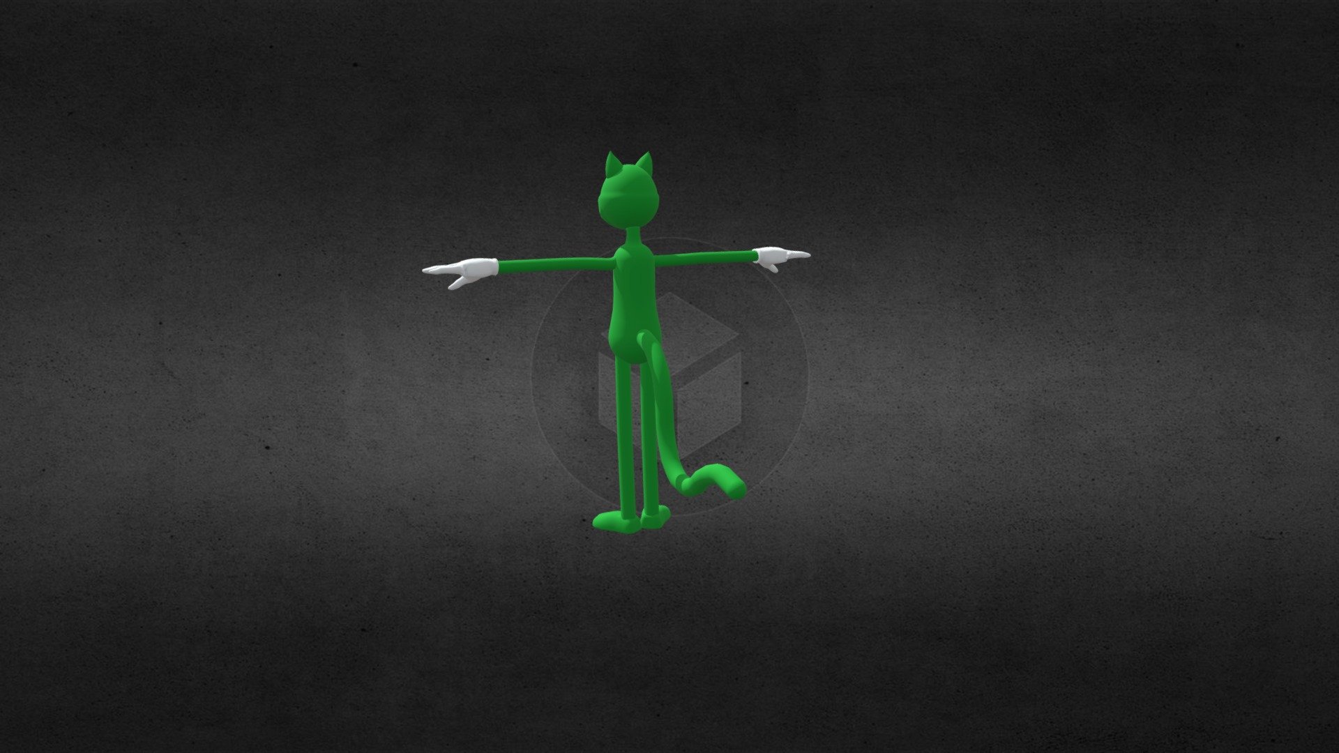 Green cartoon cat