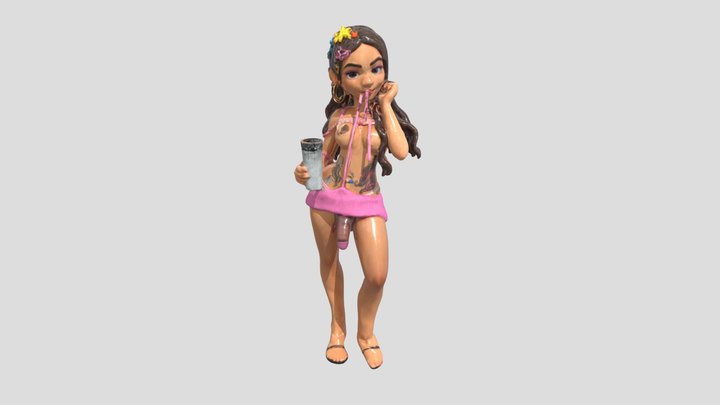 Laura Saenz cartoon 3D Model