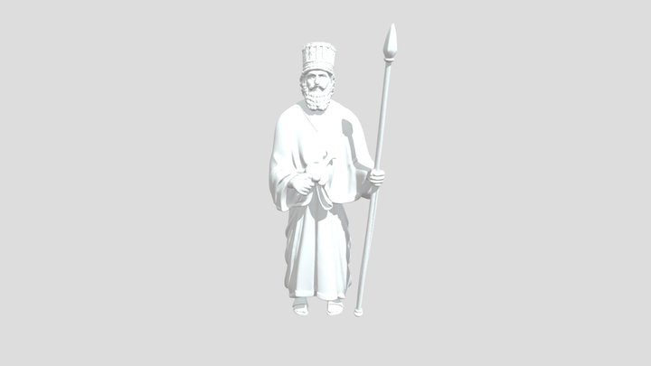 Ancient Persian Ruler Statue 3D Model