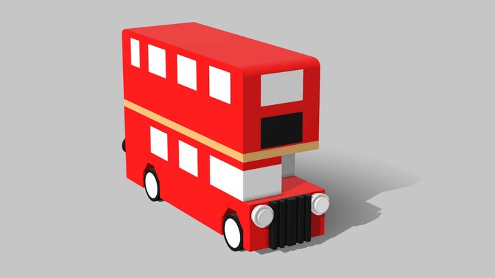 Lowpoly Lego London Bus 3D Model