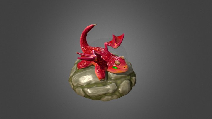 Low-poly Dragon cub, downloadable. 3D Model