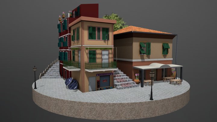 Cinque Terre CityScene 3D Model