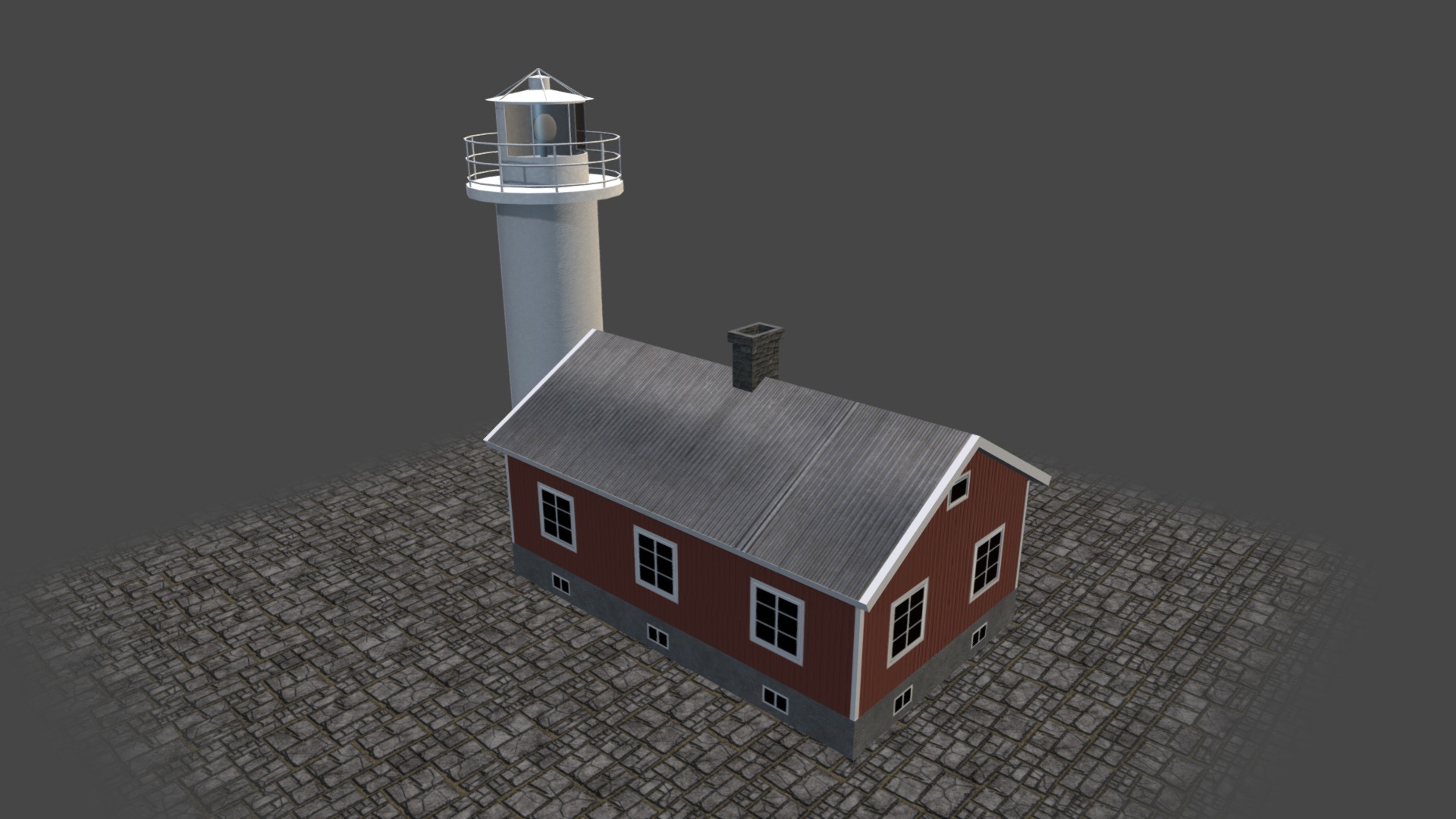 3D model Light House Haken - This is a 3D model of the Light House Haken. The 3D model is about a model of a house.