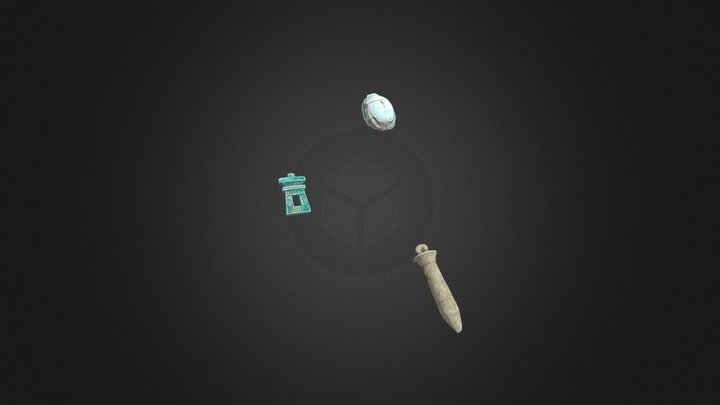 Naos and Papyrus Amulets, Scarab (RAFFMA) 3D Model