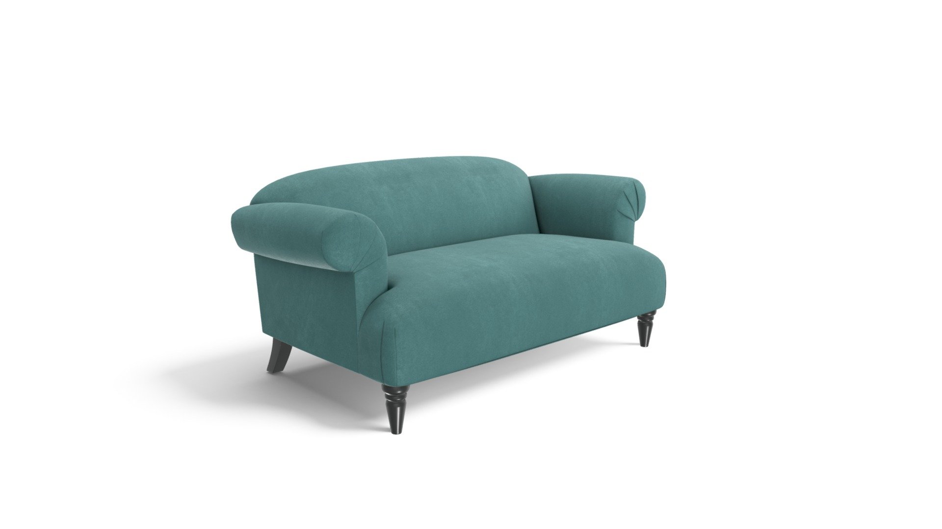 Claudia 2 Seater Sofa, Peacock Blue Velvet