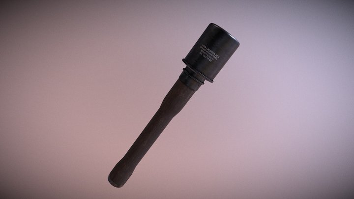 WWII German Stick Grenade 3D Model