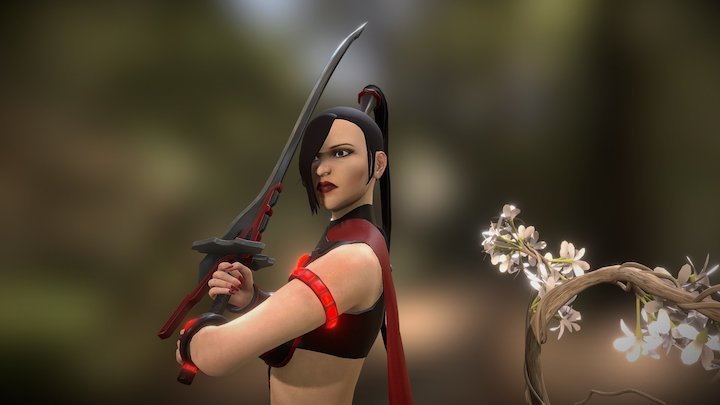 CG Art Female Warrior fantasy Character 3D Model