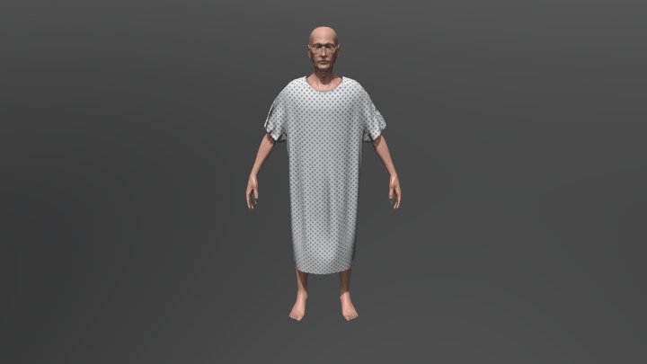 Character In Patient Gown 3D Model
