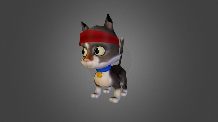 Cat Hero Character 3D Model
