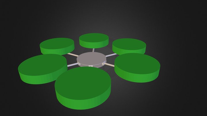 Hexacopter Entwurf 3 Rund 3D Model