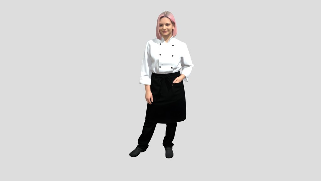 Pink-Haired Chef in White Jacket