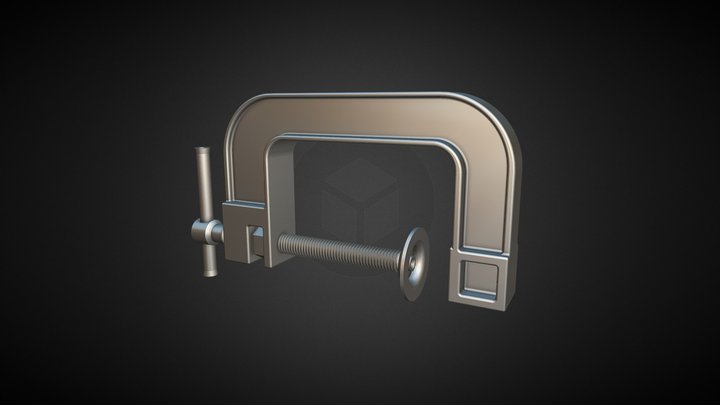 Animated G-Clamp 3D Model
