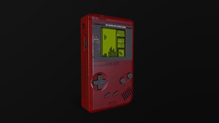Gameboy Low Poly 3D Model