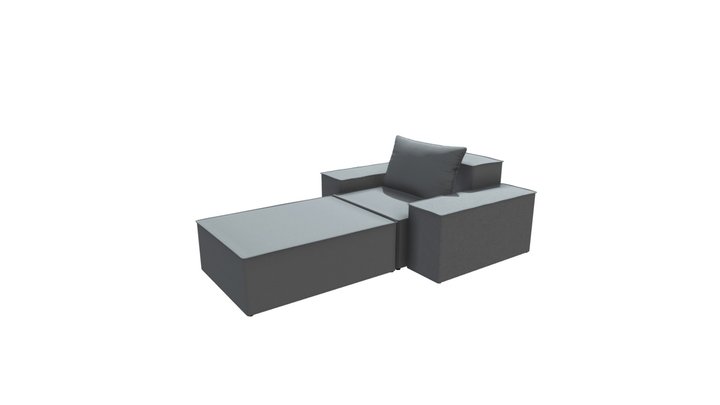 Malibu -1 Seat With Arms With Lounge 3D Model