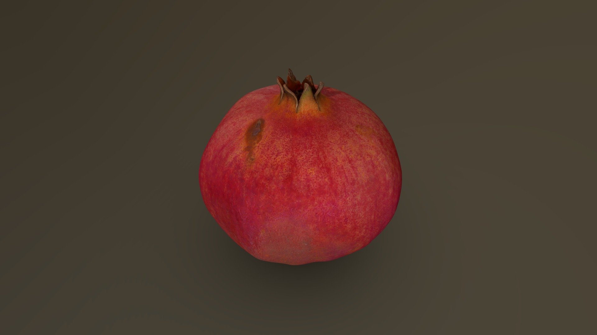 3D model Pomegranate 02 - This is a 3D model of the Pomegranate 02. The 3D model is about a red apple on a black background.