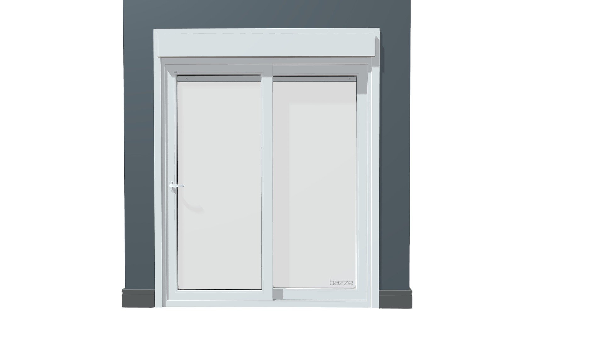 BAZZE PVC - PORTA DE PVC - CORRER COM PERSIANA — Sketchfab embed 3D viewer