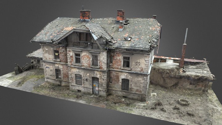 Abandoned Train Station: Late 19th Century v.2 3D Model