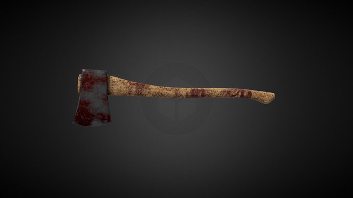 Axe with blood 3D Model