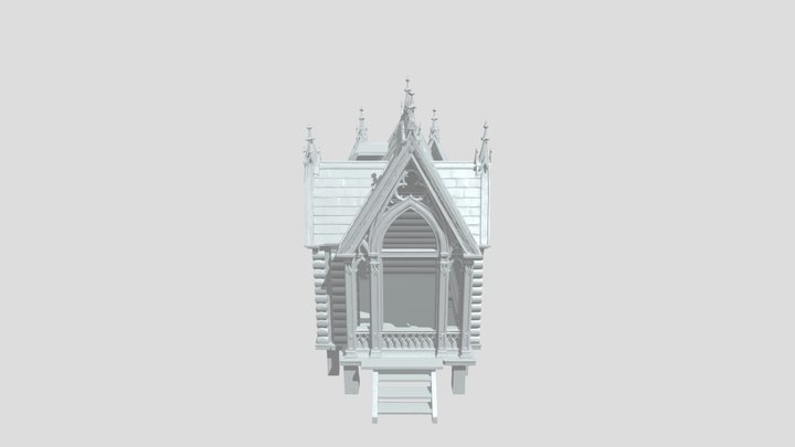 ornate Gothic wooden chapel 3D Model