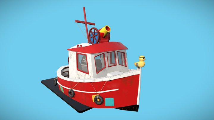 Mini Tugboat 3D Model
