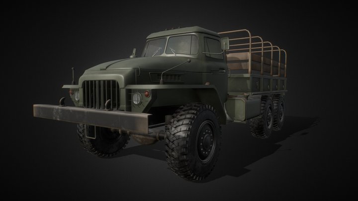 Soviet truck - Ural 375d 3D Model