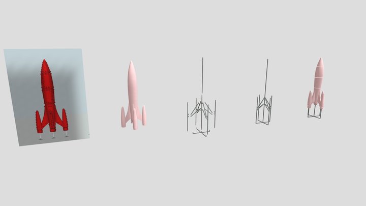 Ракета и Стелла 3D Model