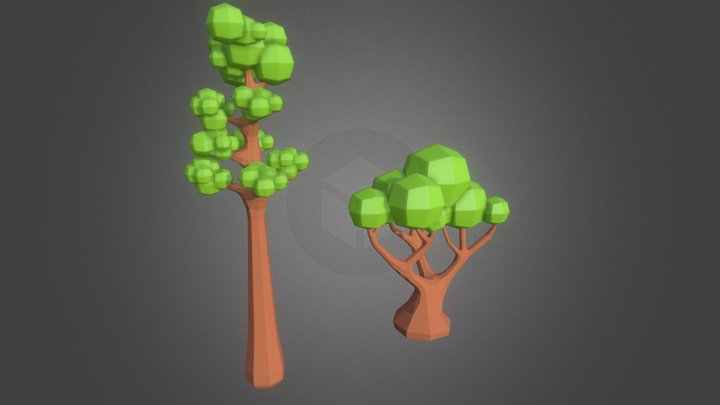Low poly trees 3D Model