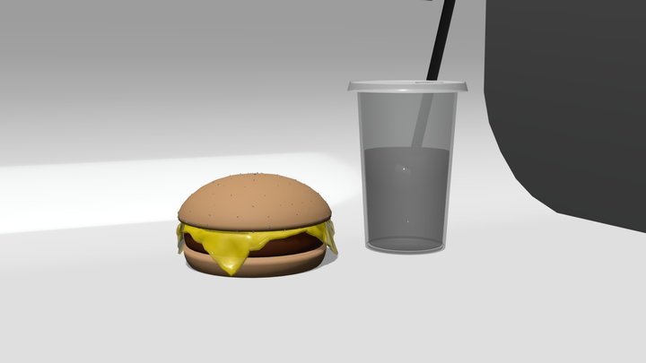 burger \ drink | detailed fast food 3D Model