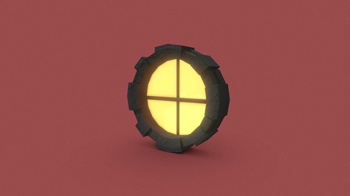 Round Brick Window 3D Model