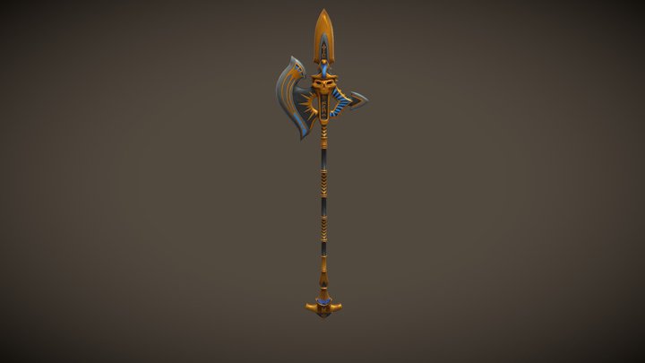 Egyptian Axe Low Poly 3D Model