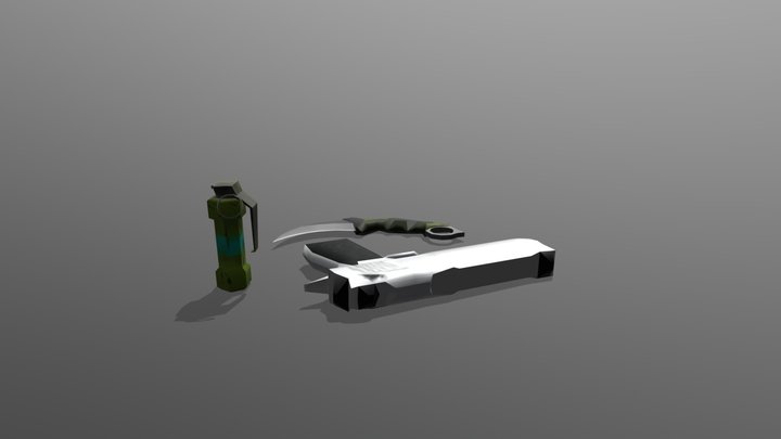 Desert Weapons 3D Model