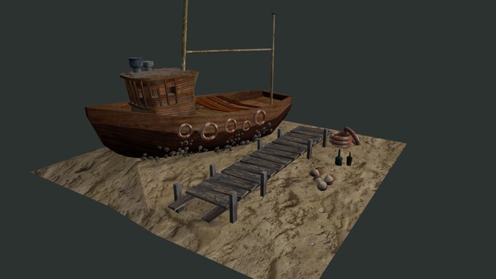 By the Ocean - Texture 2 More detailed props 3D Model