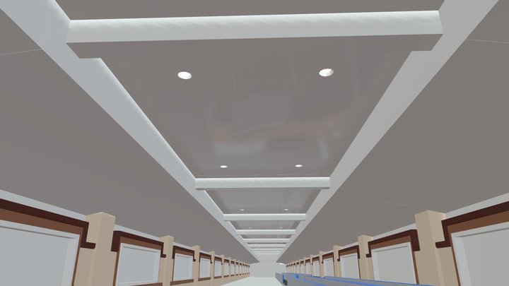 Long Corridor in Tokyo Station 3D Model