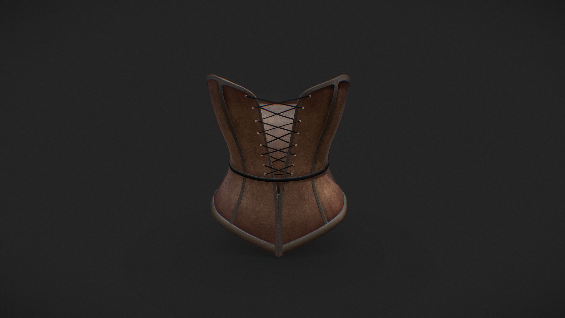 3D model Vintage Corset - This is a 3D model of the Vintage Corset. The 3D model is about a basketball on a black background.